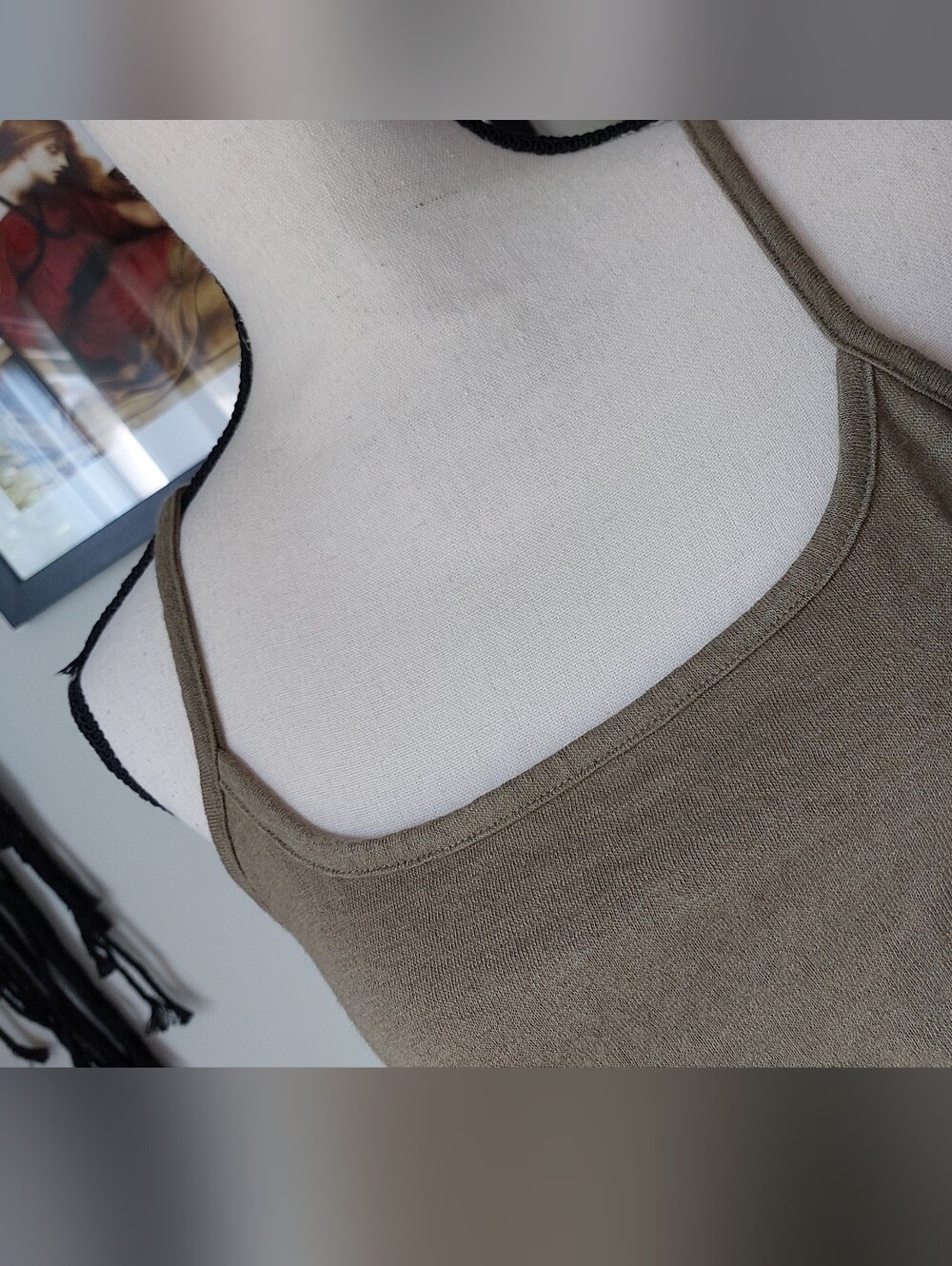 Green Rouched Sided Tank Top - Picture 2 of 5